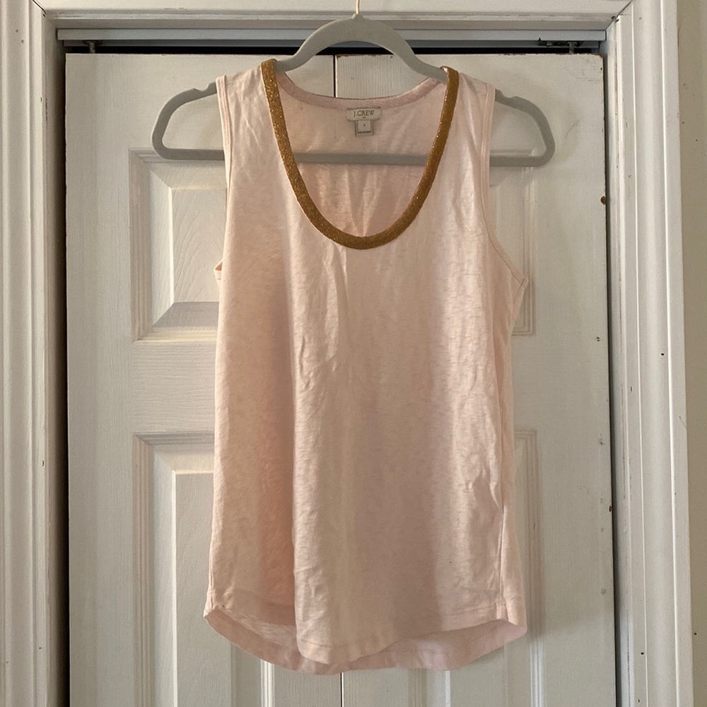 J Crew Beaded scoop neck tank